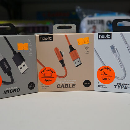 USB kabeļi / Cenas Type-C, Micro 4.98 EUR, Apple 3.98 EUR